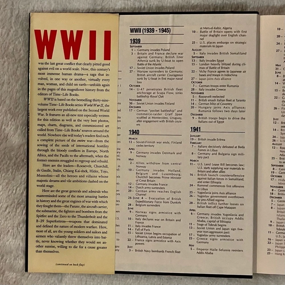 WWII Time-Life Books History of the Second World War Hardcover Book